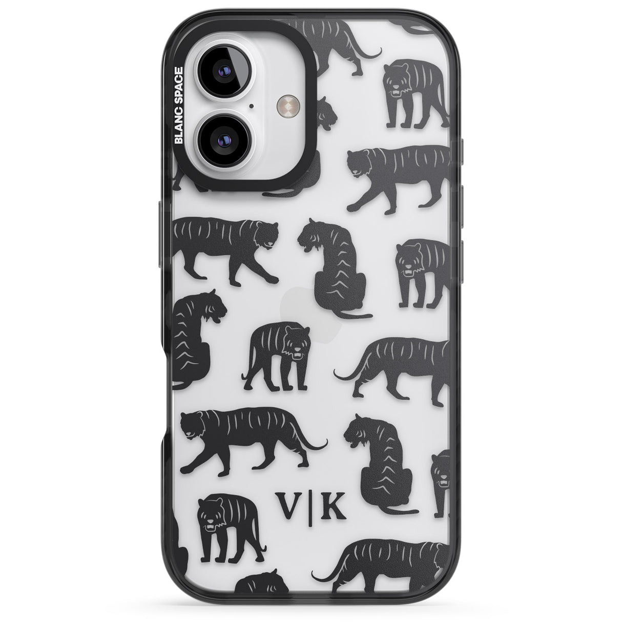 iPhone 16 Pro Max Personalised Tiger Silhouettes Black Impact Phone Case