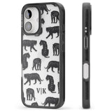 iPhone 16 Pro Max Personalised Tiger Silhouettes Black Impact Phone Case