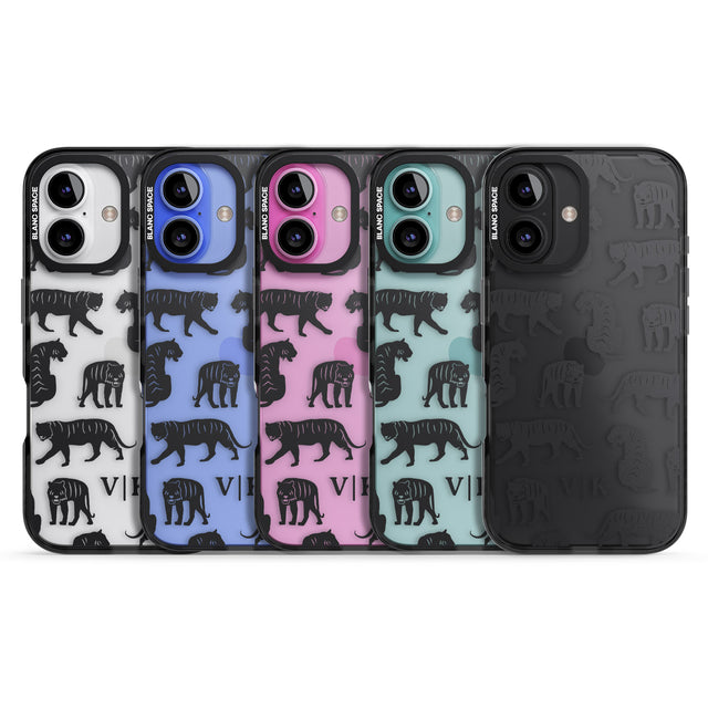 iPhone 16 Pro Max Personalised Tiger Silhouettes Black Impact Phone Case