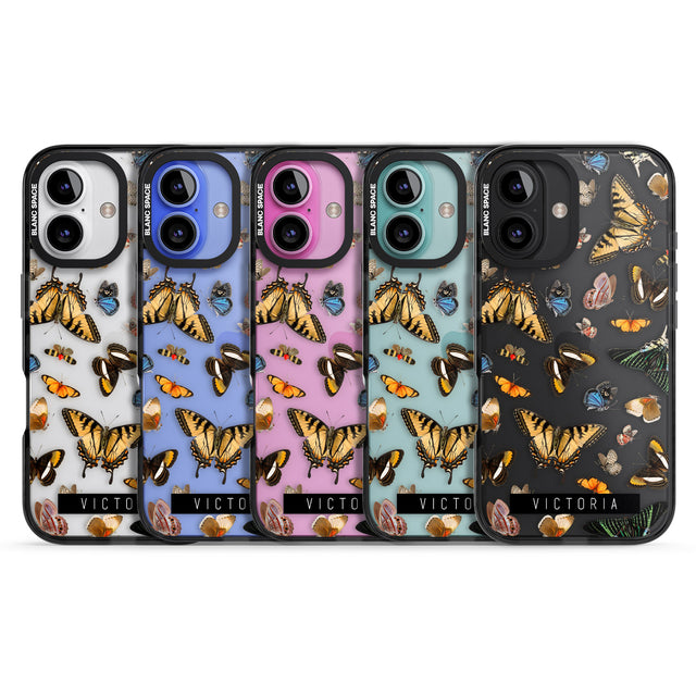 iPhone 16 Pro Max Personalised Photorealistic Butterfly Black Impact Phone Case