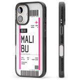 iPhone 16 Pro Max Personalised Pink Malibu Boarding Pass Black Impact Phone Case