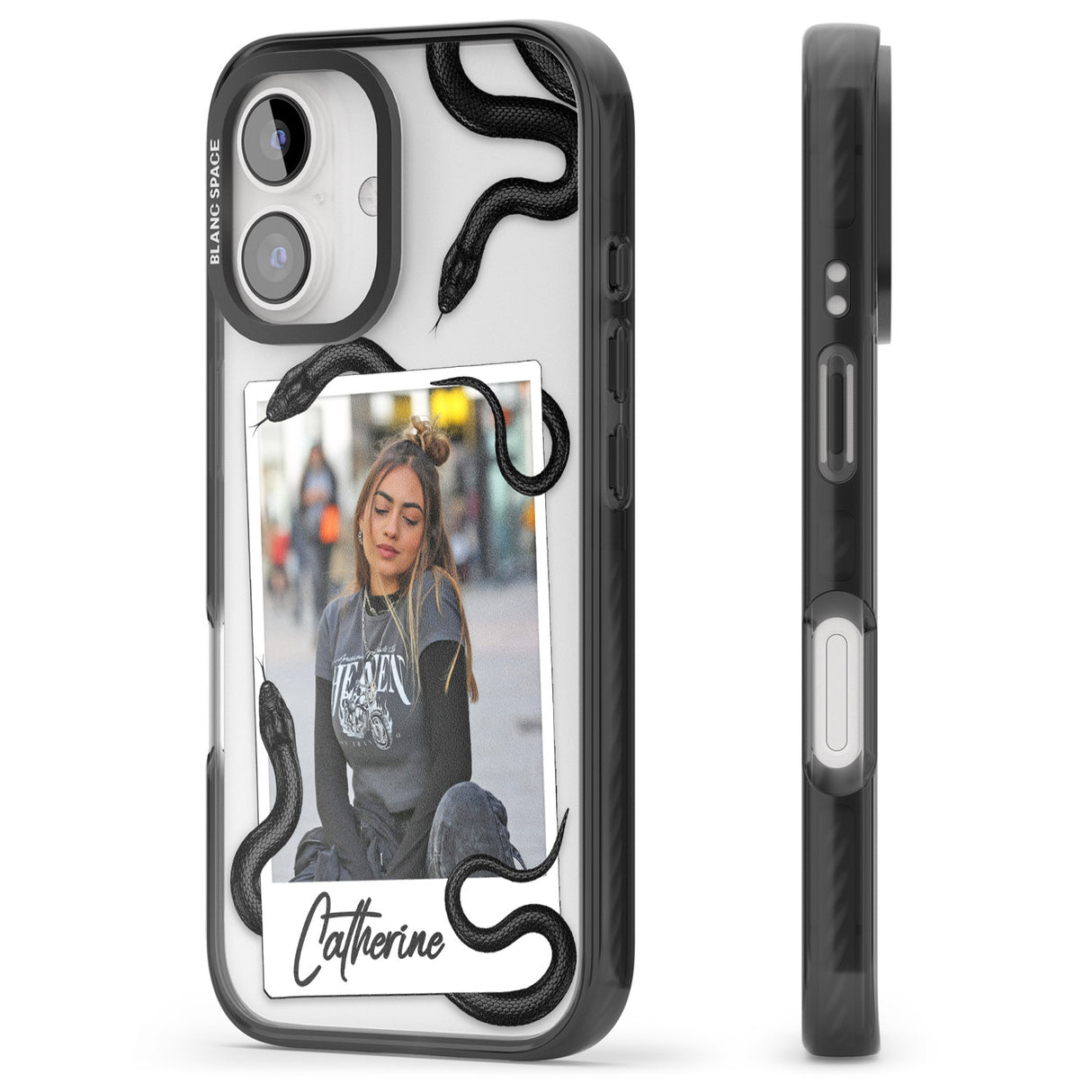 iPhone 16 Pro Max Personalised Snake Instant Photo Black Impact Phone Case