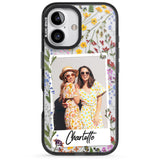 iPhone 16 Pro Max Personalised Wildflower Instant Photo Black Impact Phone Case