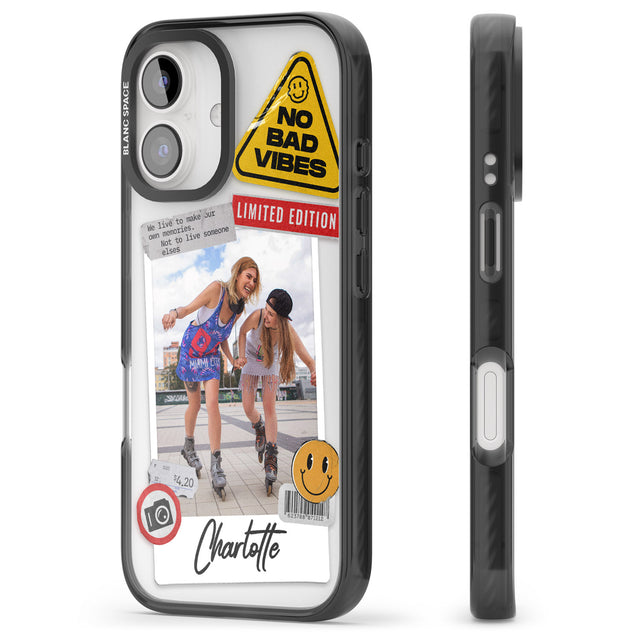 iPhone 16 Pro Max Personalised Sticker Mix Instant Photo Black Impact Phone Case