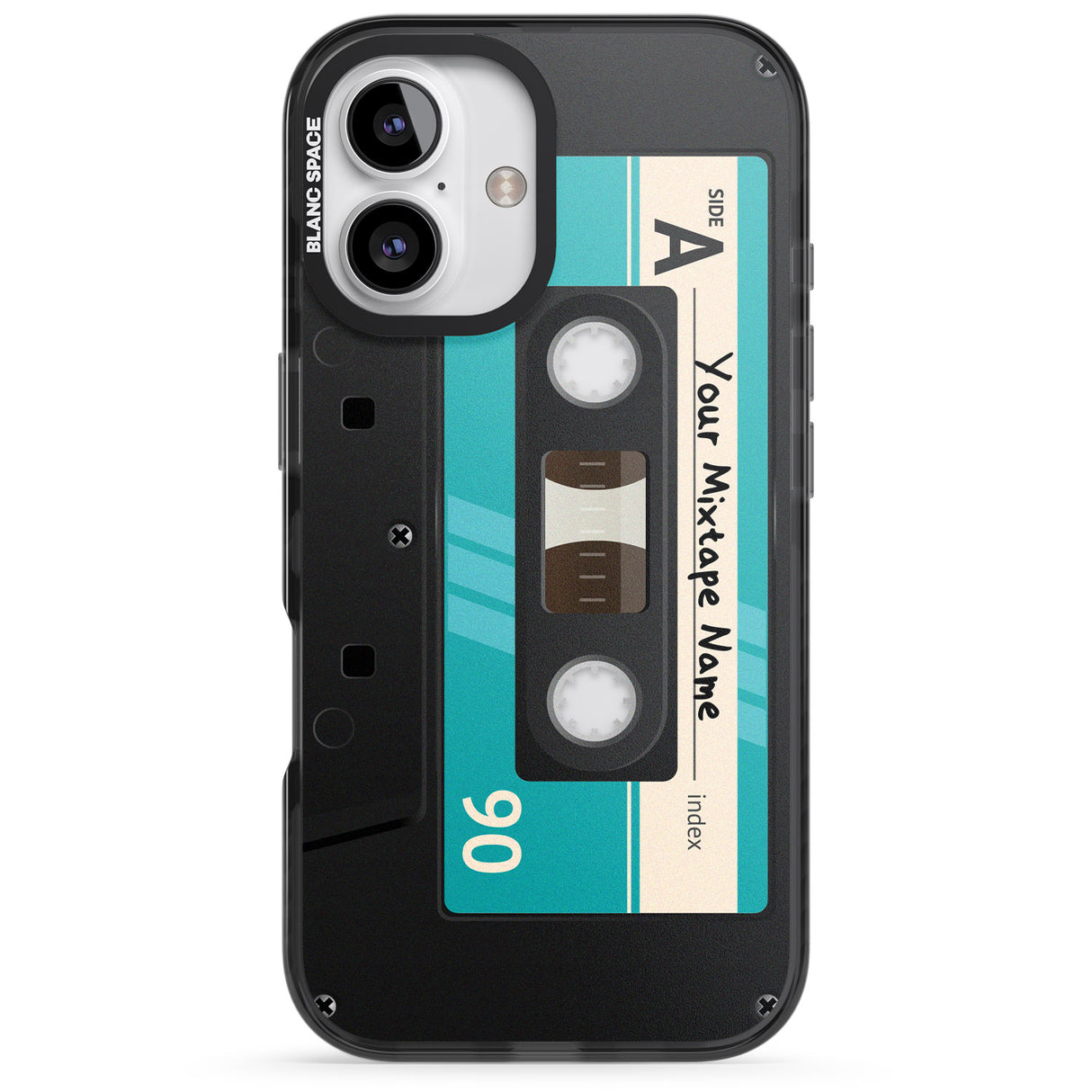 iPhone 16 Pro Max Personalised Dark Cassette Black Impact Phone Case