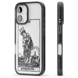 iPhone 16 Pro Max Personalised Strength Tarot Card - Transparent Black Impact Phone Case