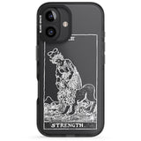 iPhone 16 Pro Max Personalised Strength Tarot Card - White Transparent Black Impact Phone Case