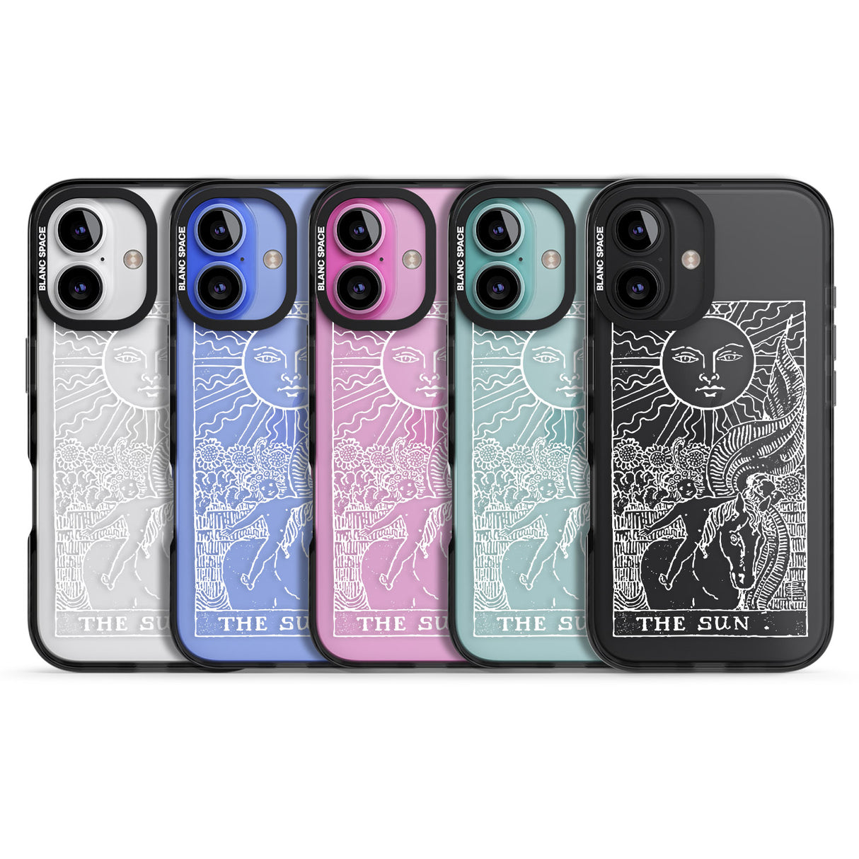 iPhone 16 Pro Max Personalised The Sun Tarot Card - White Transparent Black Impact Phone Case