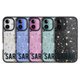 iPhone 16 Pro Max Personalised Terrazzo - Blue, Pink, Brown Black Impact Phone Case