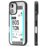 iPhone 16 Pro Max Personalised Boston Boarding Pass Black Impact Phone Case