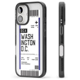 iPhone 16 Pro Max Personalised Washington D.C. Boarding Pass Black Impact Phone Case