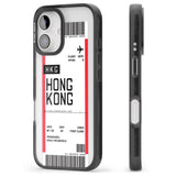 iPhone 16 Pro Max Personalised Hong Kong Boarding Pass Black Impact Phone Case