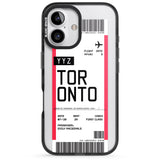 iPhone 16 Pro Max Personalised Toronto Boarding Pass Black Impact Phone Case