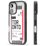 iPhone 16 Pro Max Personalised Toronto Boarding Pass Black Impact Phone Case