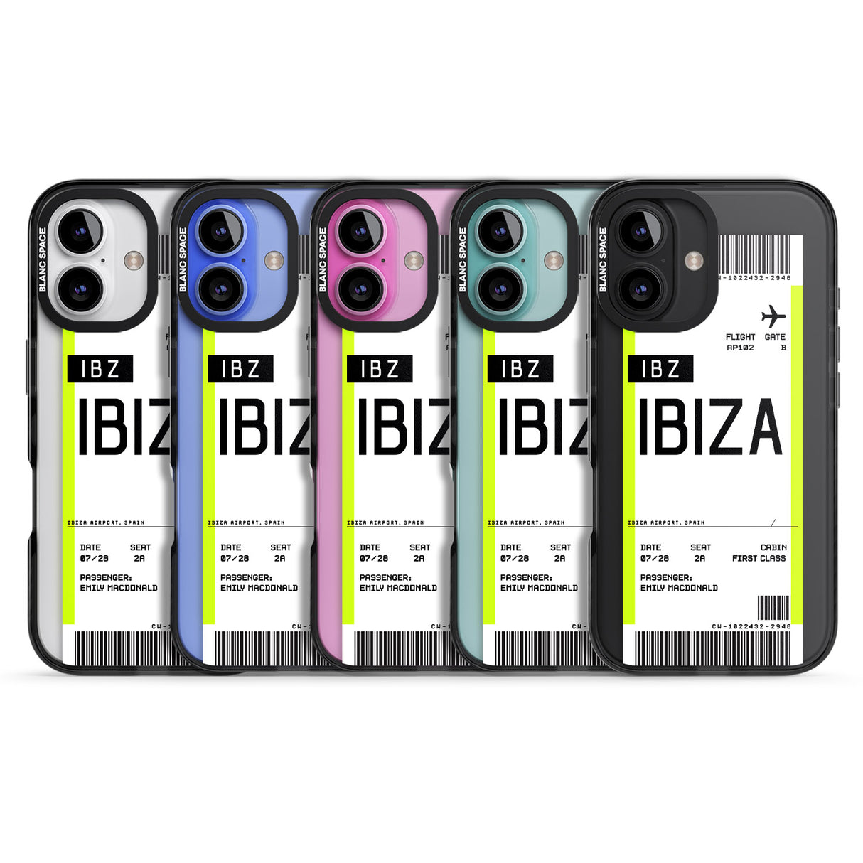 iPhone 16 Pro Max Personalised Ibiza Boarding Pass Black Impact Phone Case