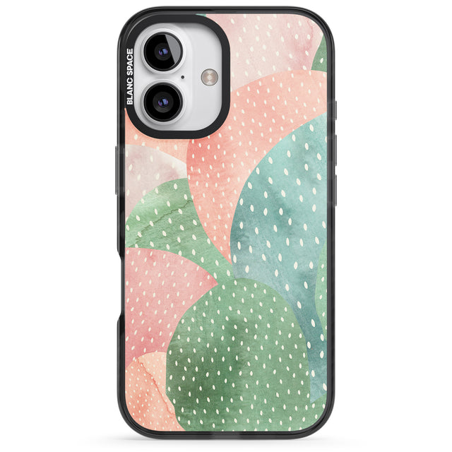 iPhone 16 Pro Max Colourful Close-Up Cacti Design Black Impact Phone Case