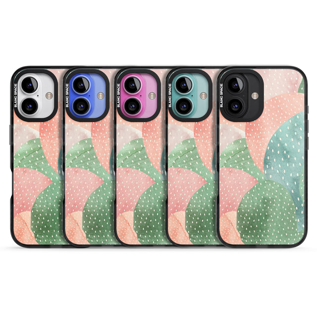 iPhone 16 Pro Max Colourful Close-Up Cacti Design Black Impact Phone Case