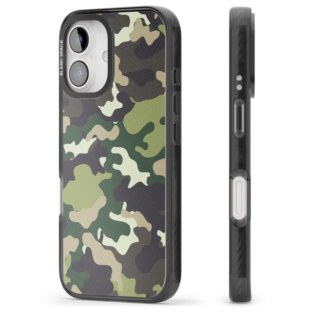 iPhone 16 Pro Max Green Camo Black Impact Phone Case