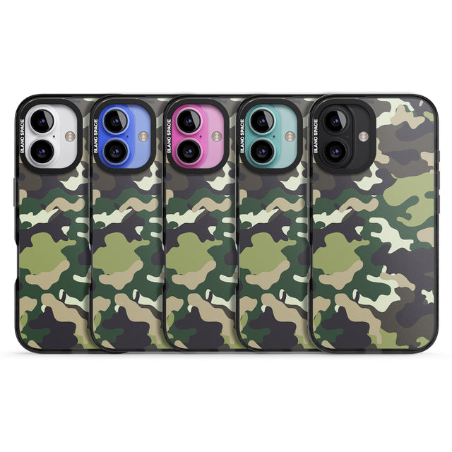 iPhone 16 Pro Max Green Camo Black Impact Phone Case