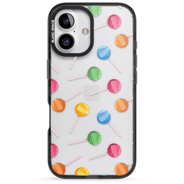 iPhone 16 Pro Max Lollipop Pattern Black Impact Phone Case