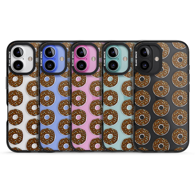 iPhone 16 Pro Max Chocolate Donut Pattern Black Impact Phone Case