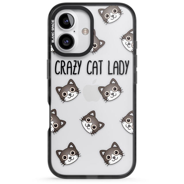 iPhone 16 Pro Max Crazy Cat Lady Black Impact Phone Case