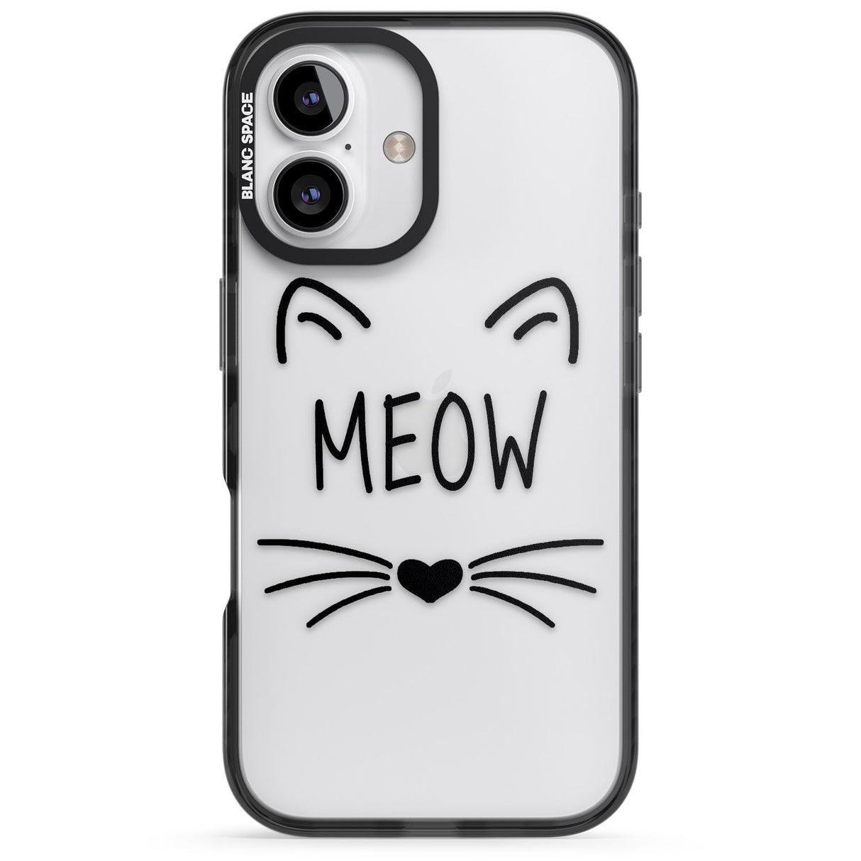 iPhone 16 Pro Max Cat Whiskers Black Impact Phone Case