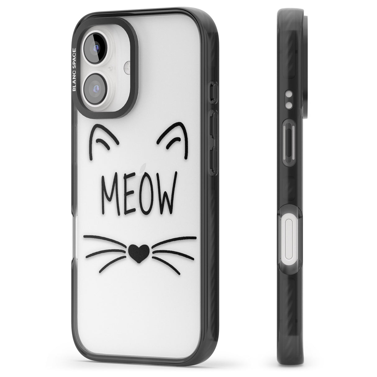 iPhone 16 Pro Max Cat Whiskers Black Impact Phone Case