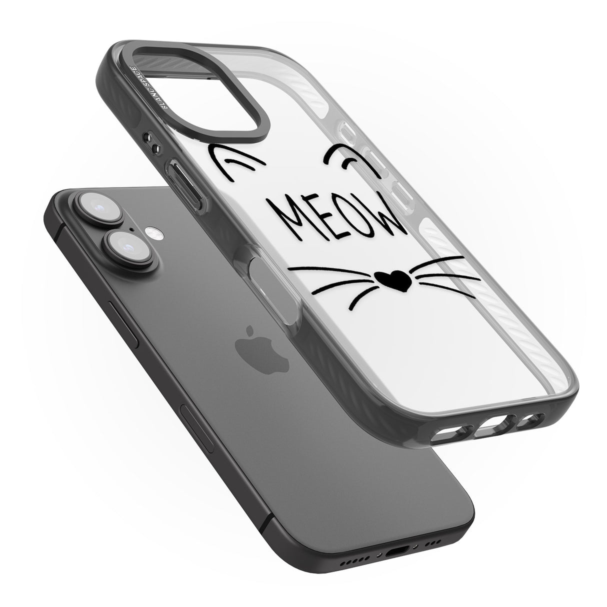 iPhone 16 Pro Max Cat Whiskers Black Impact Phone Case