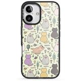 iPhone 16 Pro Max Cat Pattern Cream Black Impact Phone Case