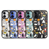 iPhone 16 Pro Max Cartoon Cat Collage Black Impact Phone Case