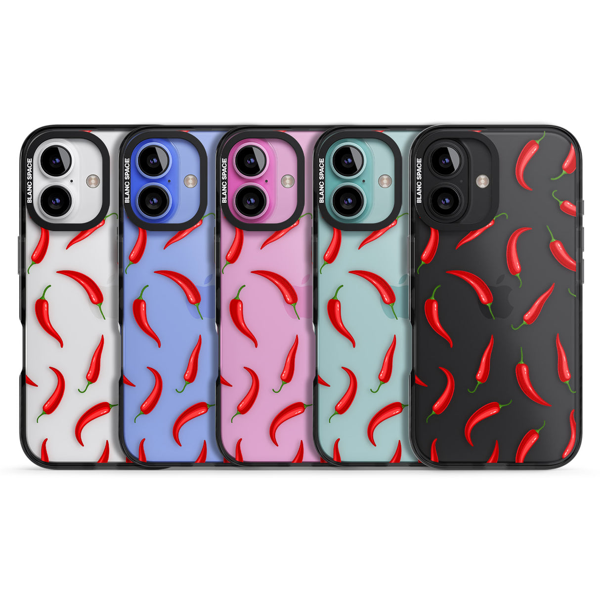 iPhone 16 Pro Max Chilli Pattern Black Impact Phone Case