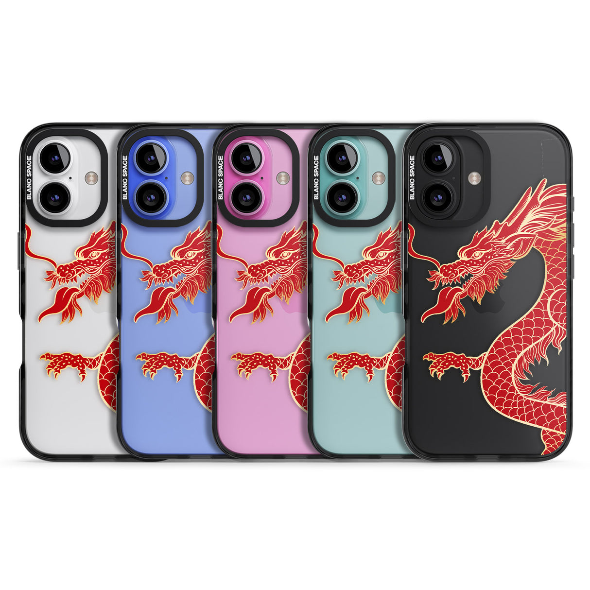 iPhone 16 Pro Max Large Red Dragon Black Impact Phone Case