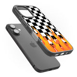 iPhone 16 Pro Max Checkered Fire Black Impact Phone Case