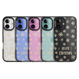 iPhone 16 Pro Max Christmas Snowflake Pattern Black Impact Phone Case