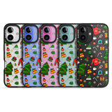 iPhone 16 Pro Max Christmas Mixture Pattern Black Impact Phone Case