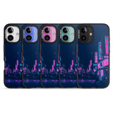 iPhone 16 Pro Max Pink & Turquoise - Neon Cities Black Impact Phone Case