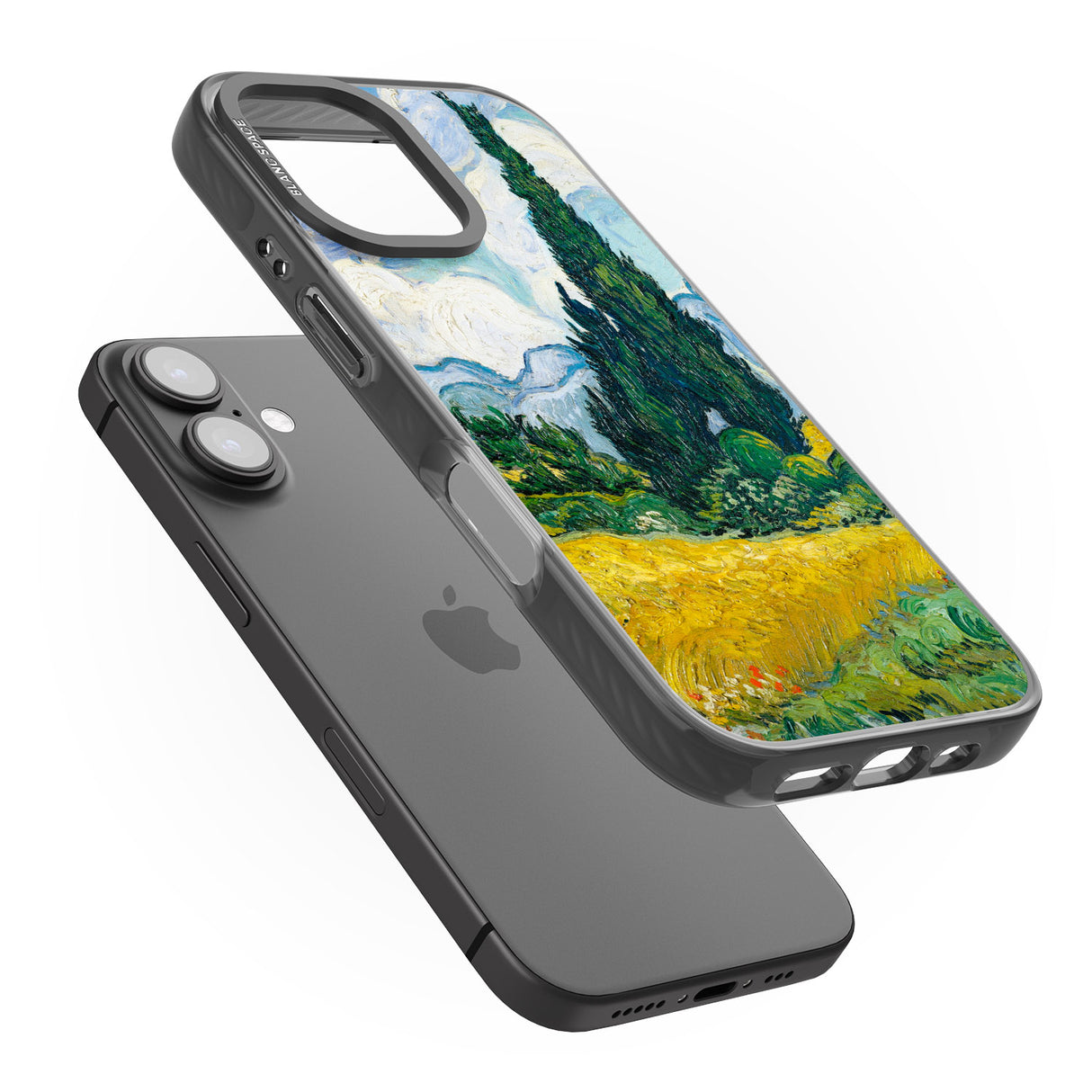 iPhone 16 Pro Max Wheat Field with Cypresses by Vincent Van Gogh Black Impact Phone Case