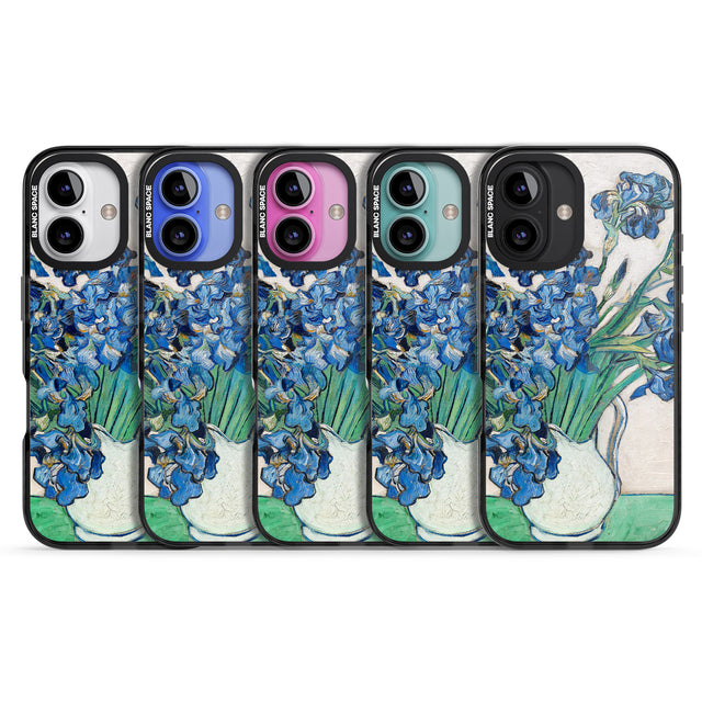 iPhone 16 Pro Max Irises by Vincent Van Gogh Black Impact Phone Case