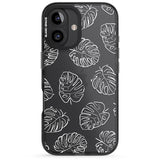 iPhone 16 Pro Max Monstera Leaves Black Impact Phone Case