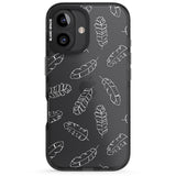 iPhone 16 Pro Max Clear Botanical Designs: Palm Leaves Black Impact Phone Case