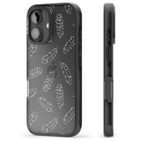 iPhone 16 Pro Max Clear Botanical Designs: Palm Leaves Black Impact Phone Case