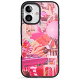 iPhone 16 Pro Max Vintage Collage: Pink Glamour Black Impact Phone Case