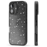 iPhone 16 Pro Max White Stars on Clear Black Impact Phone Case