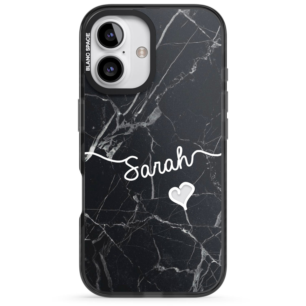 iPhone 16 Pro Max Black Marble Black Impact Phone Case