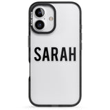 iPhone 16 Pro Max Personalised Clear Text 1A Black Impact Phone Case