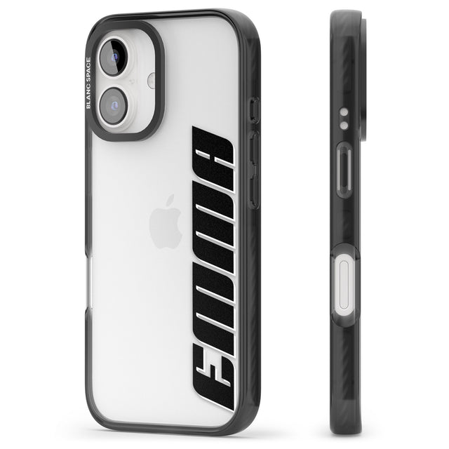 iPhone 16 Pro Max Personalised Clear Text 4A Black Impact Phone Case