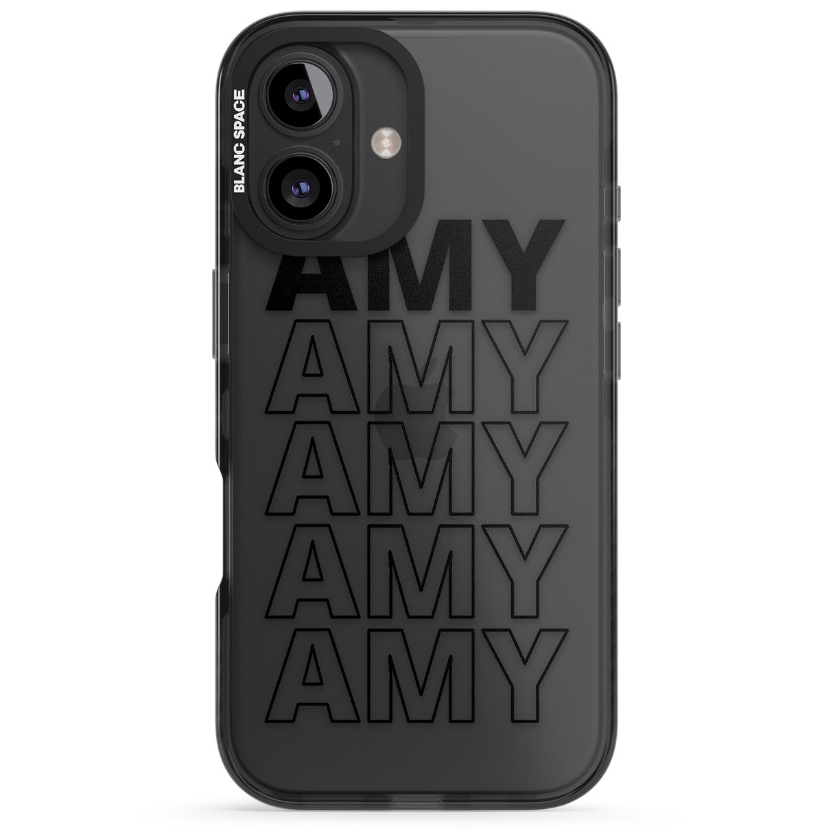 iPhone 16 Pro Max Personalised Clear Text 5A Black Impact Phone Case