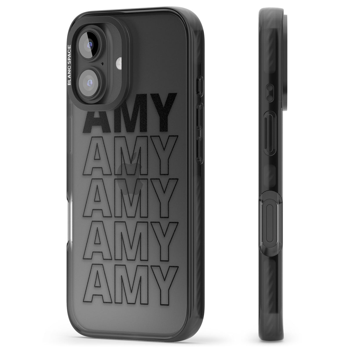 iPhone 16 Pro Max Personalised Clear Text 5A Black Impact Phone Case