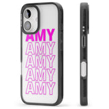 iPhone 16 Pro Max Personalised Clear Text 5D Black Impact Phone Case